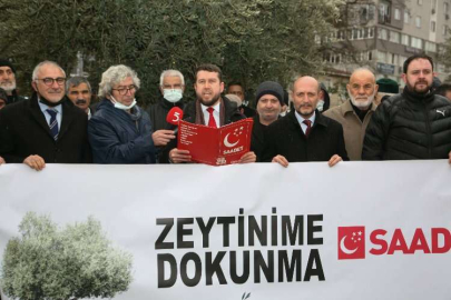 Saadet Partisi Bursa Gemlik'ten seslendi: "Zeytinime dokunma"