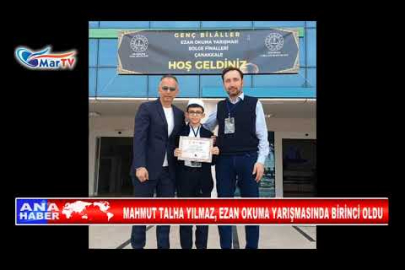 MAHMUT TALHA YILMAZ, EZAN OKUMA YARIŞMASINDA BİRİNCİ OLDU