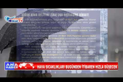 HAVA SICAKLIKLARI BUGÜNDEN İTİBAREN HIZLA DÜŞECEK
