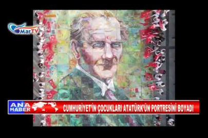 CUMHURİYET’İN ÇOCUKLARI ATATÜRK’ÜN PORTRESİNİ BOYADI