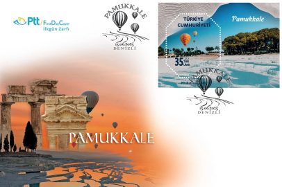 PTT'den 'Pamukkale'ye özel pul ve ilkgün zarfı